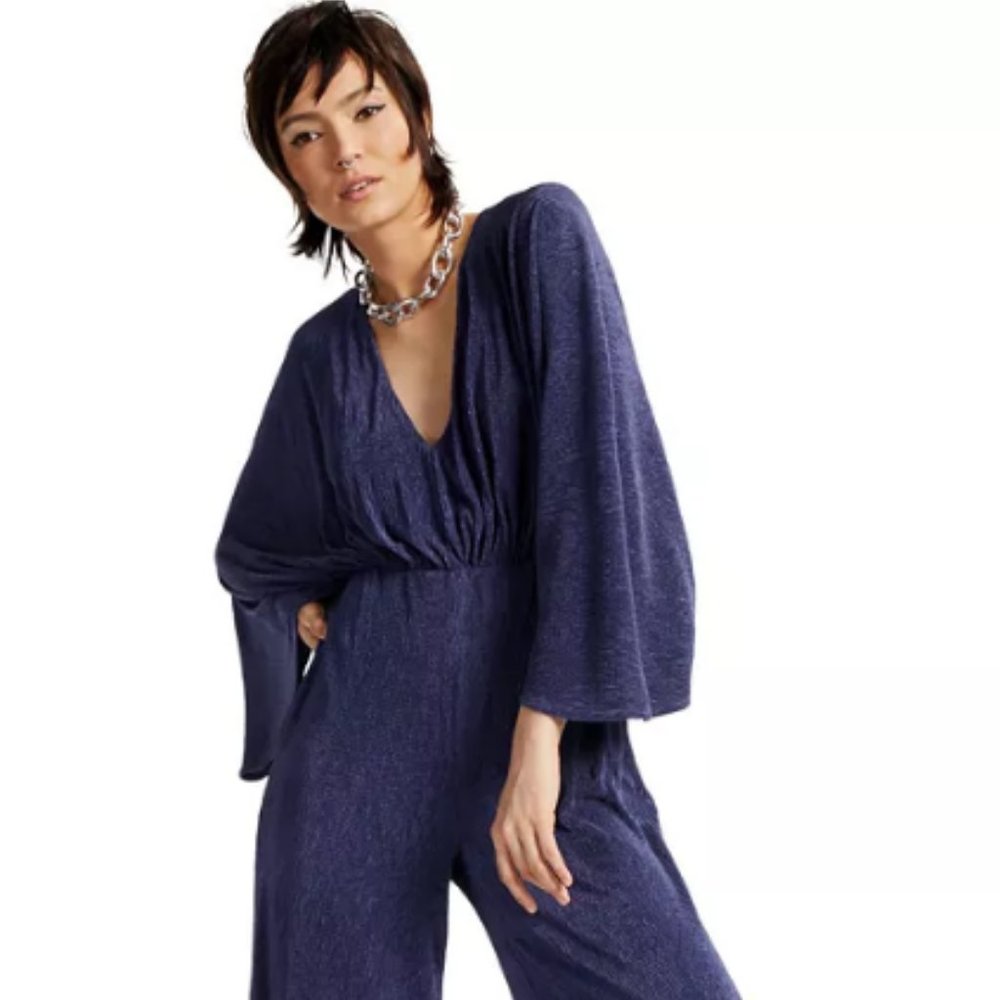 INC International Concepts - Textured Cinch-Waist Jumpsuit